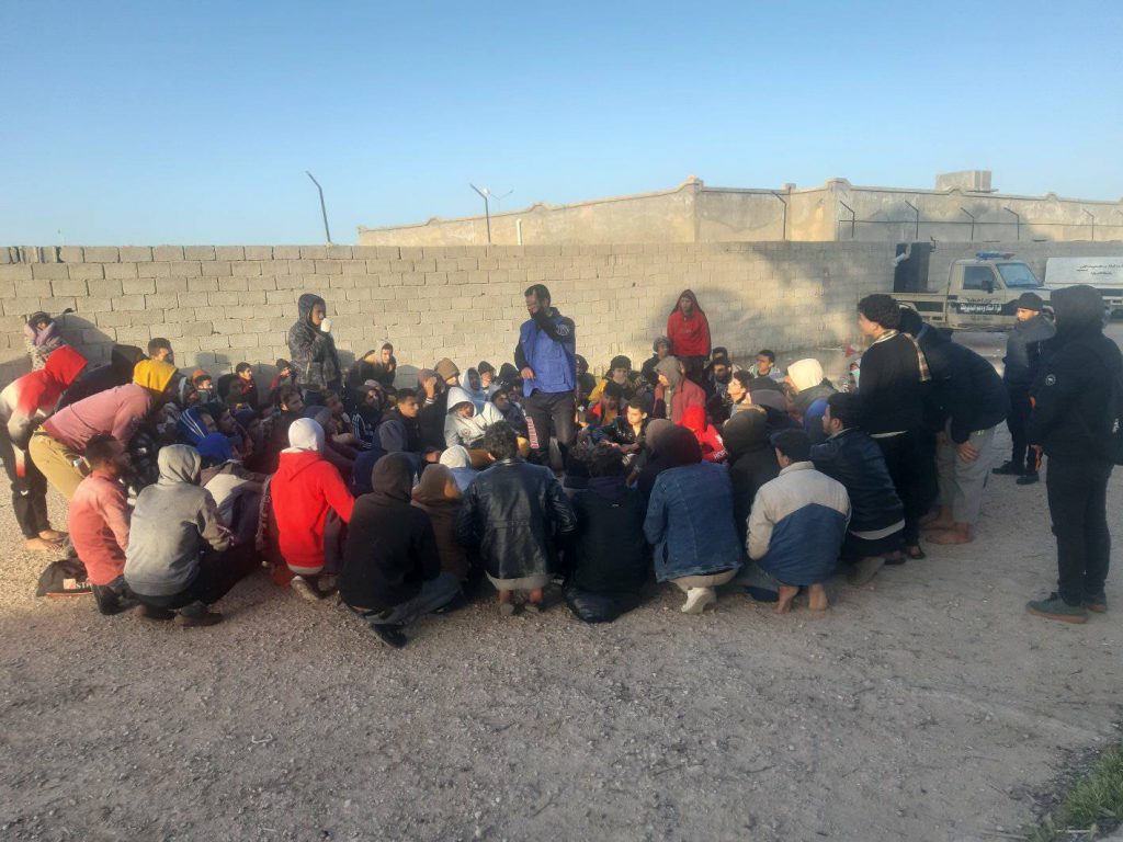 Photo Libyan security forces deport Egyptian migrants. March 26, 2022. Social media ©